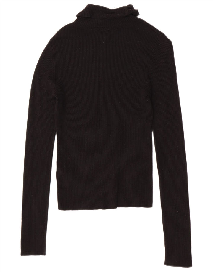 Top da donna a manica lunga Miss Selfridge UK 10 piccolo in viscosa nera
