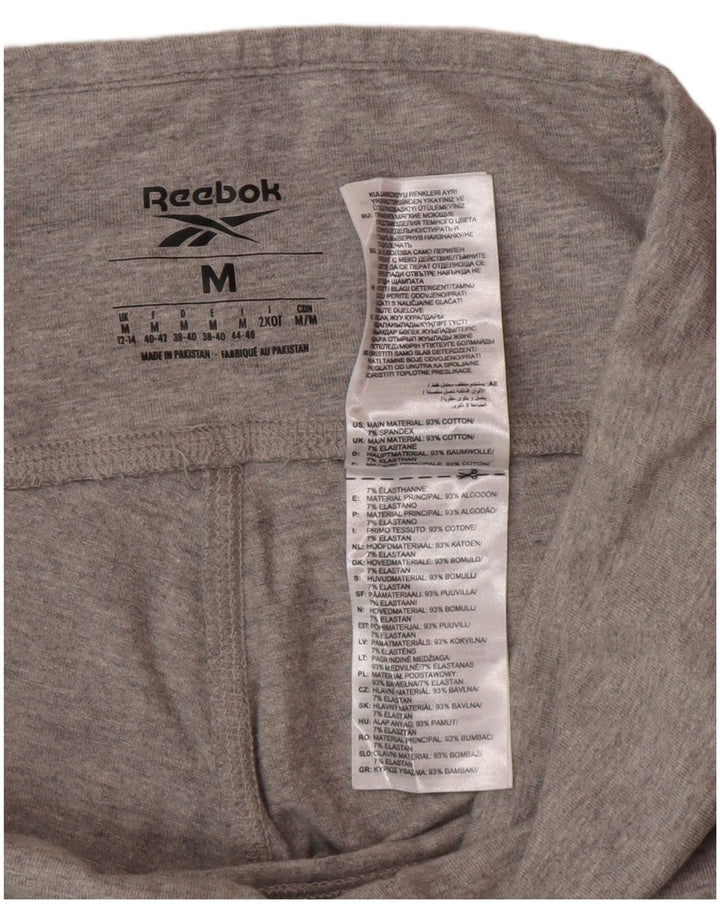 Leggings grafici da donna Reebok UK 12/14 Cotone grigio medio