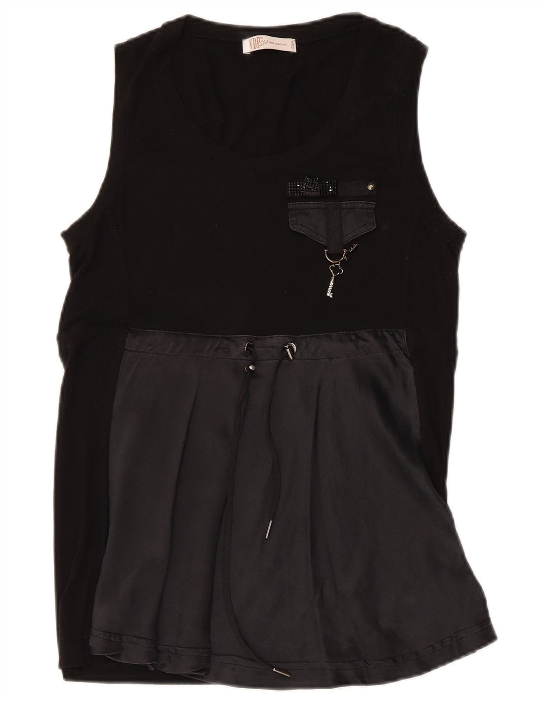 Blusa Smanicata Donna Top IT 44 Viscosa Media Nera