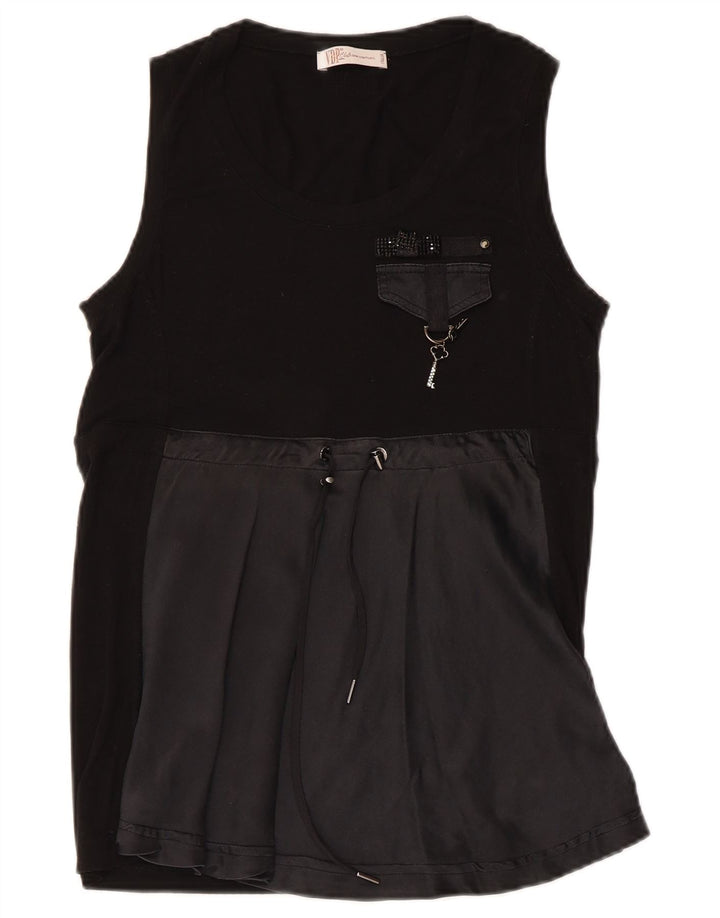 Blusa Smanicata Donna Top IT 44 Viscosa Media Nera