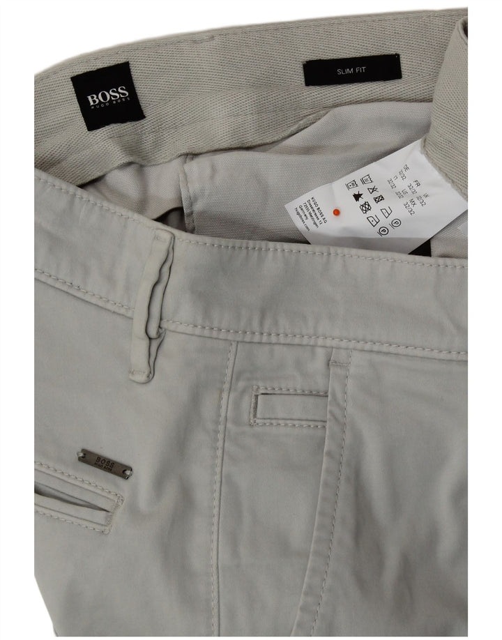 Pantaloni chino slim fit da donna HUGO BOSS W32 L29 cotone grigio
