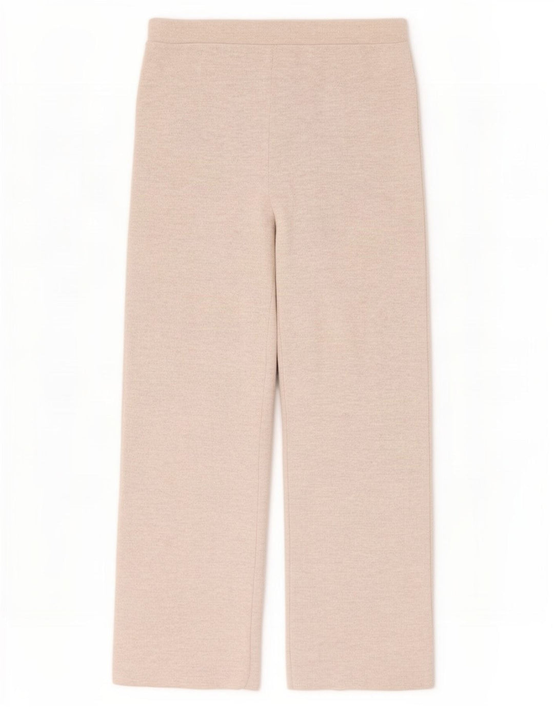 Pantaloni larghi lavorati a maglia da donna Zara UK 14 Poliestere beige medio