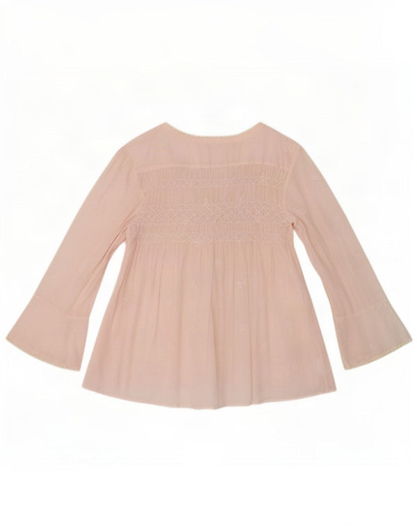 Odd Molly Top da donna a maniche lunghe con cravatta frontale trasparente UK 12 Rosa medio