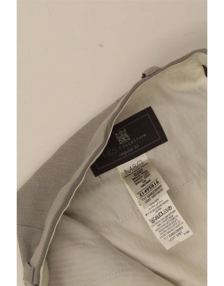 Pantaloni da abito vestibilità regolare Marks & Spencer da uomo W34 L33 poliestere grigio