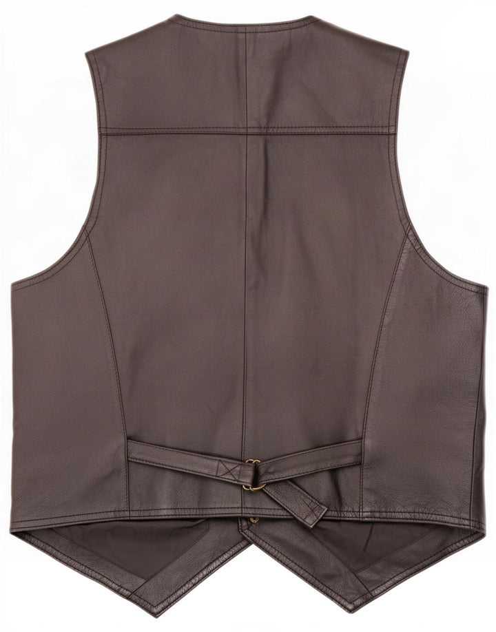 Gilet in pelle da uomo John F Gee grande nero
