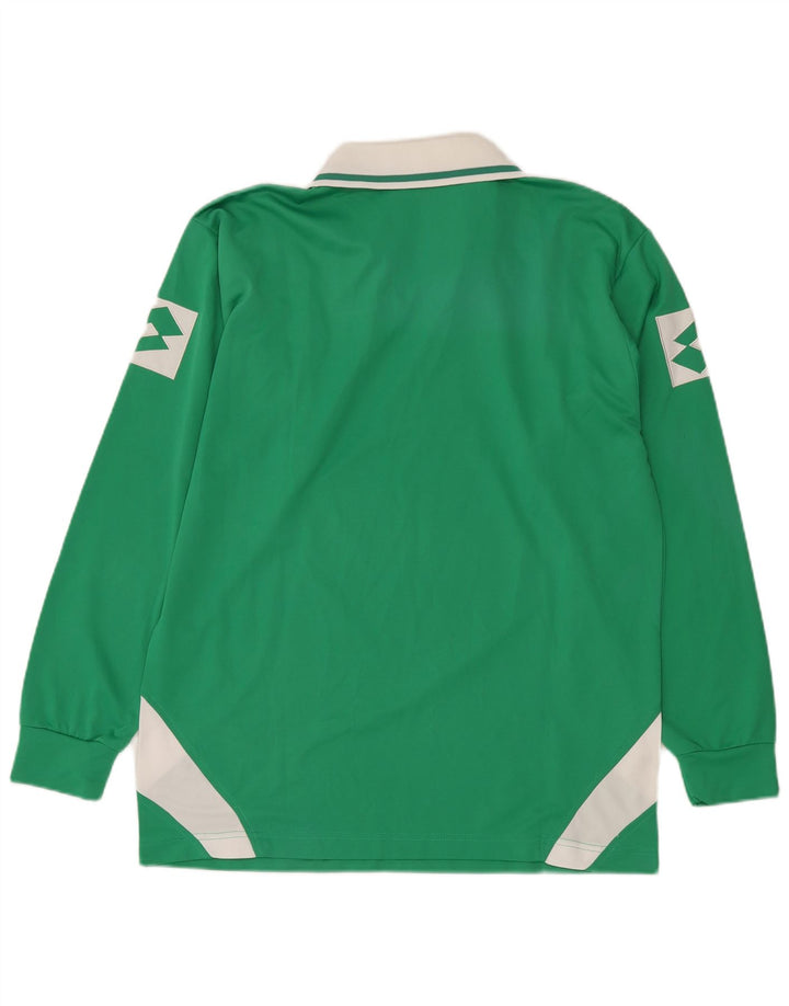 Polo da uomo grafica a maniche lunghe LOTTO XL poliestere color block verde