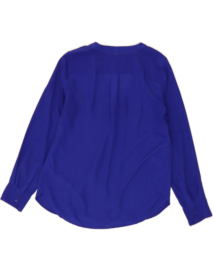 J. CREW Womens Long Sleeve Blouse Top UK 10 Small Blue Polyester Vintage J. Crew and Second-Hand J. Crew from Messina Hembry 