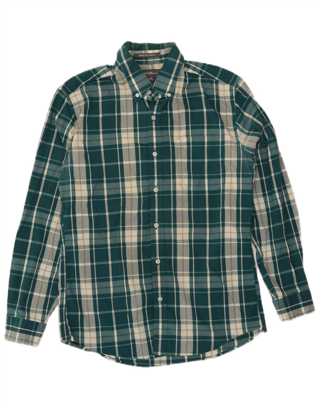 EDDIE BAUER Camicia da uomo dalla vestibilità classica in cotone a quadri verde medio