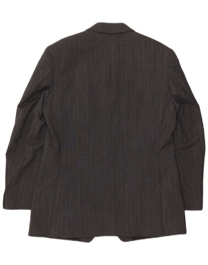 Giacca blazer lunga a 2 bottoni Marks & Spencer da uomo UK 42 grande poliestere grigio