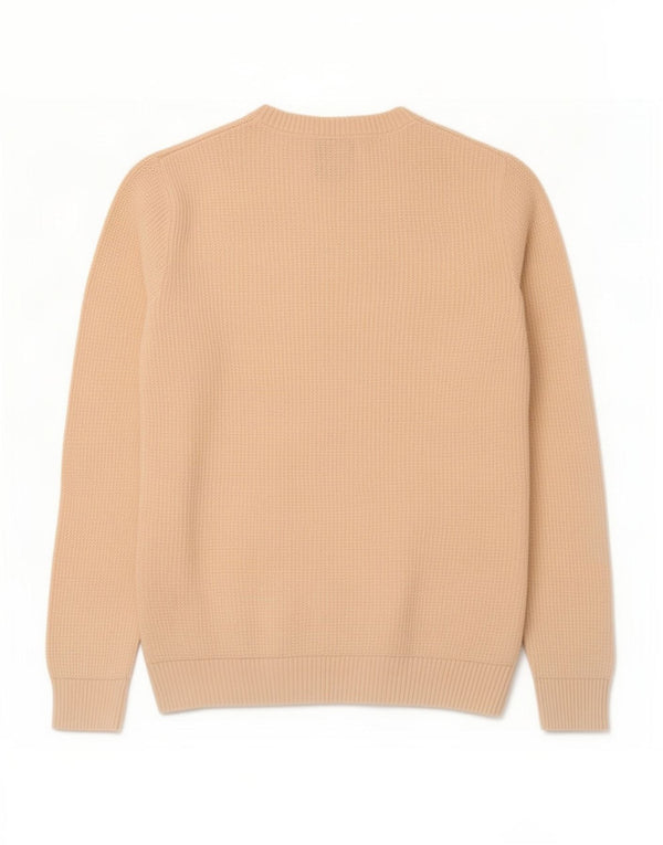 Maglione maglione girocollo da uomo Zara in cotone beige medio