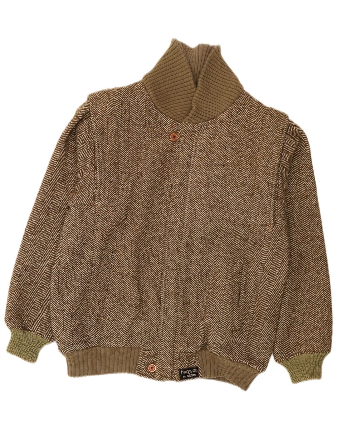 Bomber da uomo in maglia Radici IT 50 Large Khaki Herringbone
