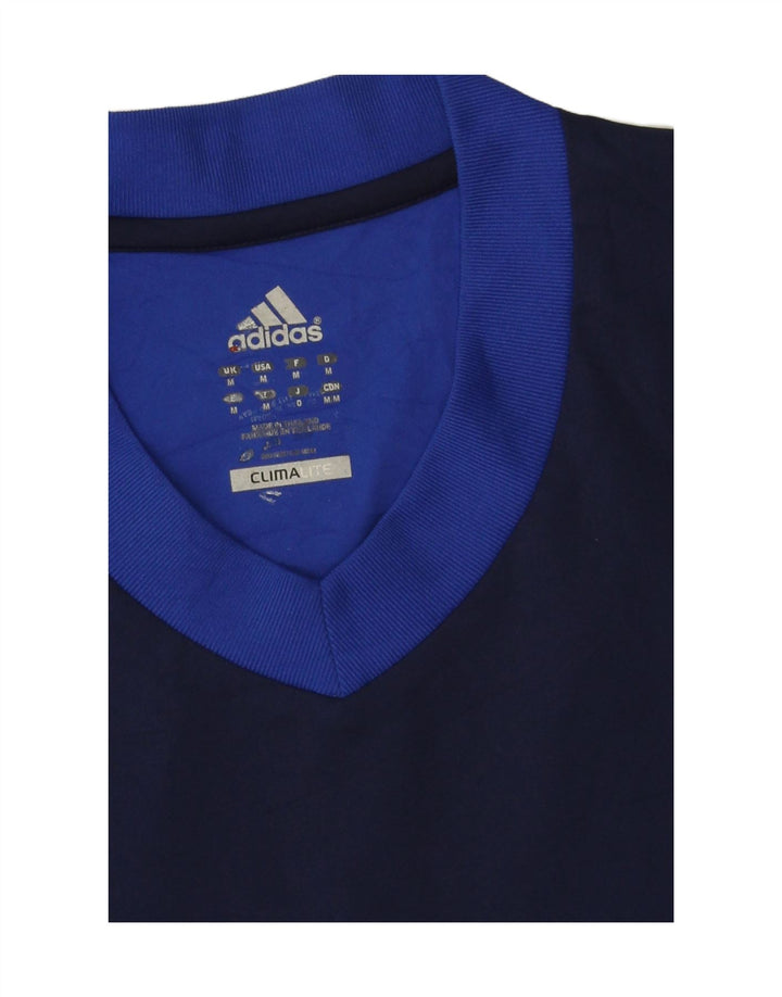 T-shirt grafica Adidas da uomo Marco Top in poliestere color block blu medio