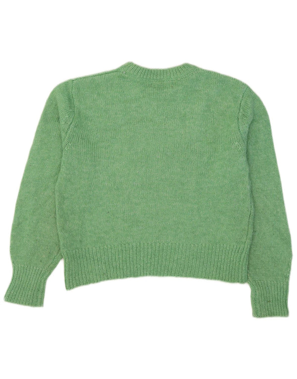 Maglione maglione girocollo corto da donna Marks & Spencer UK 10 piccolo verde