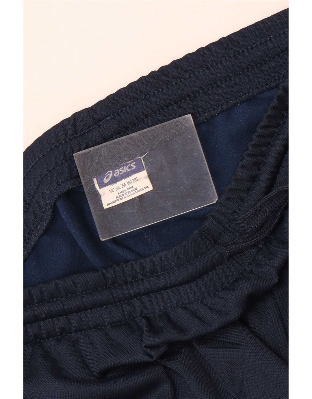 Pantaloni da tuta da uomo Asics grandi in poliestere blu navy