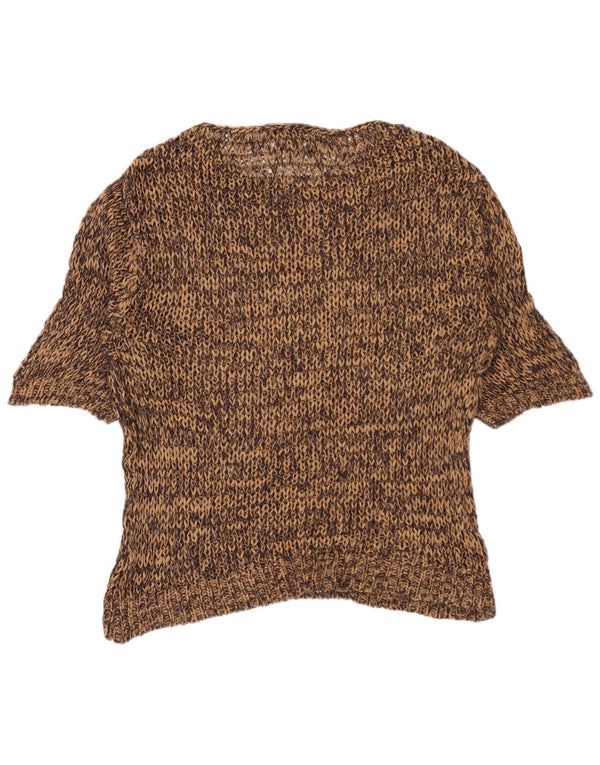MASSIMO DUTTI Maglione da donna con scollo a barca UK 10 Piccolo marrone screziato