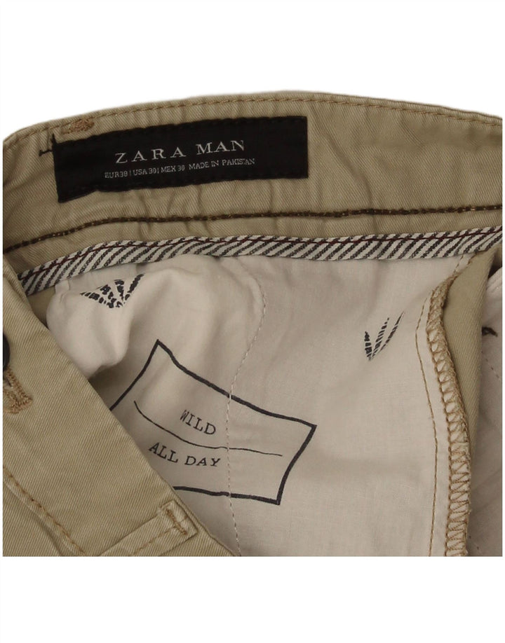 Pantaloncini chino da uomo Zara EU 38 piccoli W30 Beige