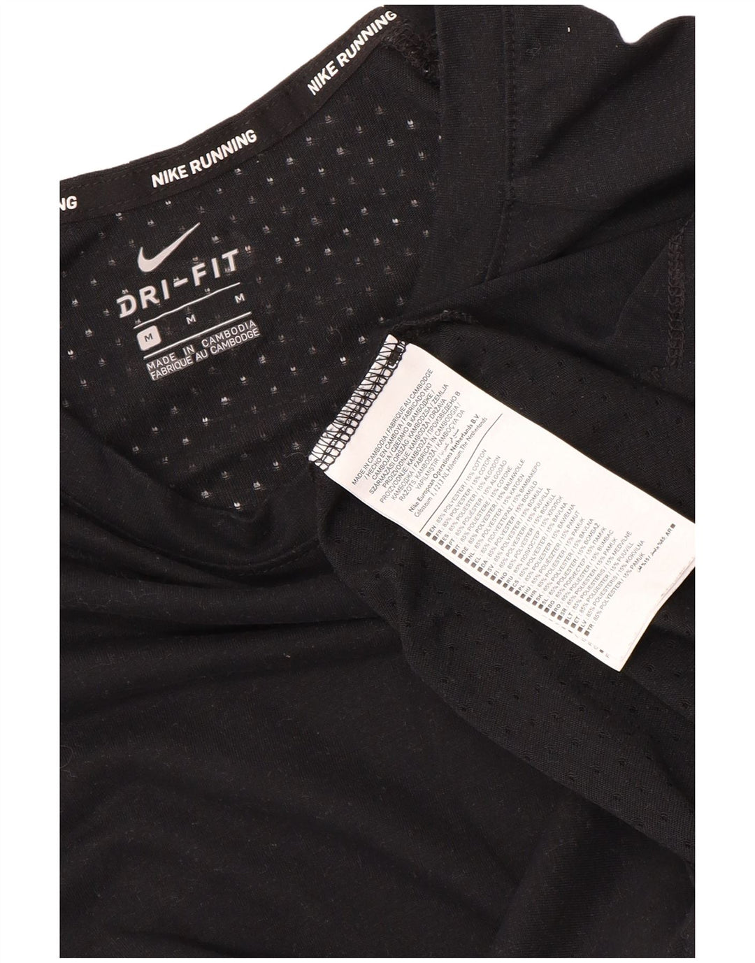T-shirt Nike da uomo Dri Fit, top in poliestere nero medio