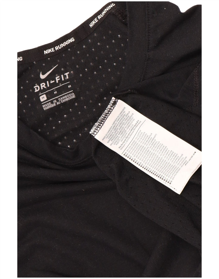 T-shirt Nike da uomo Dri Fit, top in poliestere nero medio