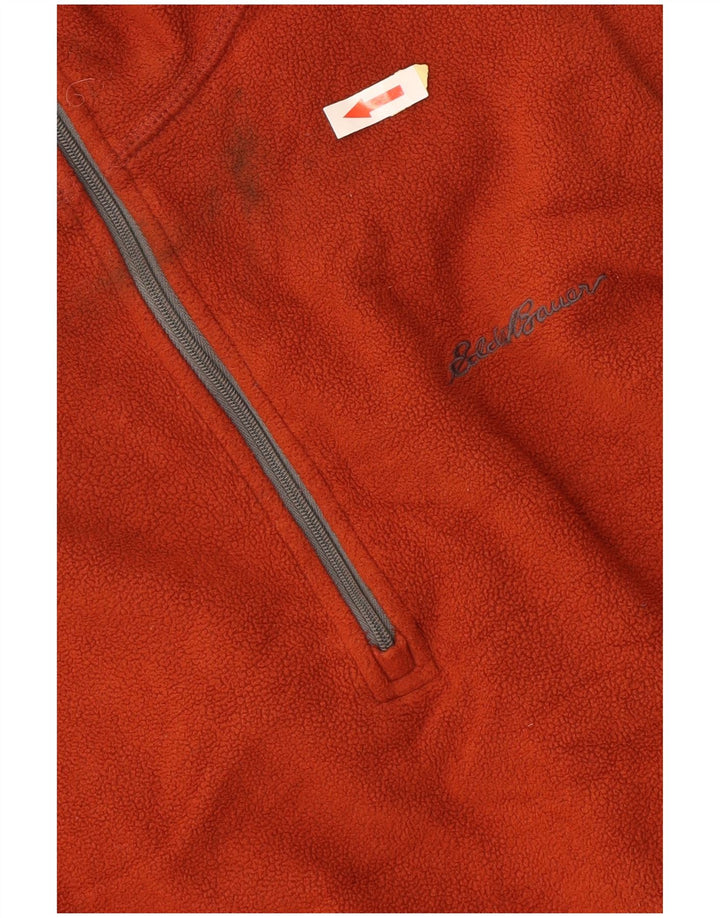EDDIE BAUER Maglione in pile da uomo con zip e collo, grande, in poliestere arancione