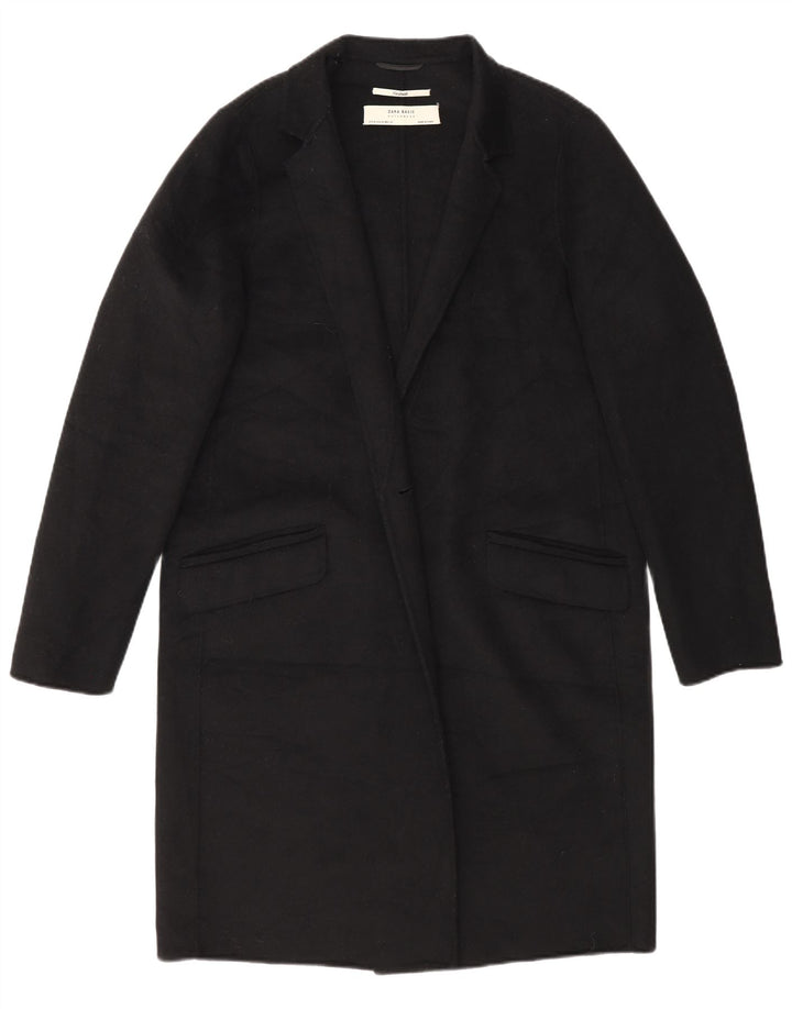 Zara Cappotto da donna fatto a mano UK 14 Medio Nero
