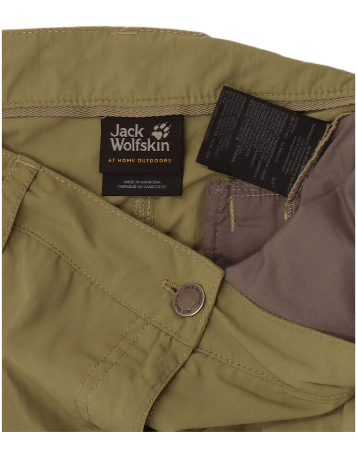Pantaloncini Bermuda da donna Jack Wolfskin UK 10 Small W32 Khaki Poliammide