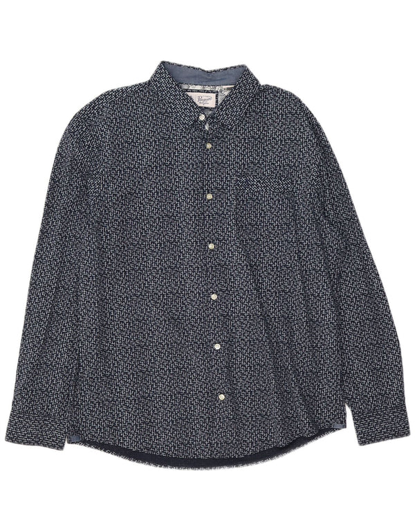 Camicia da uomo Penguin XL in cotone geometrico blu