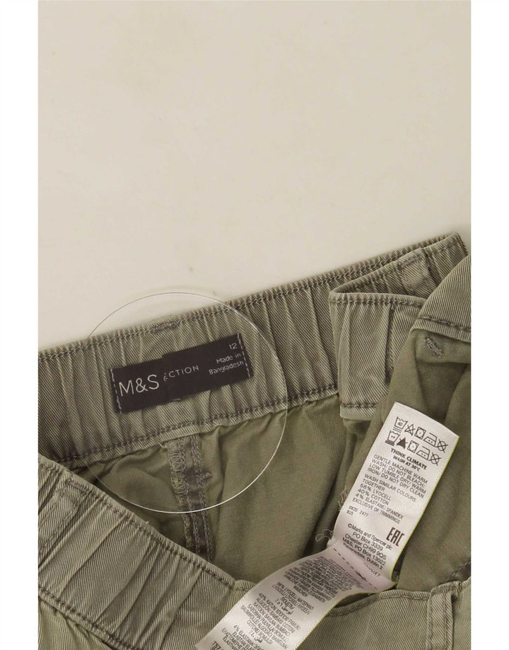 Pantaloni cargo da jogging da donna Marks & Spencer UK 12 Medium W30 L26 Cachi