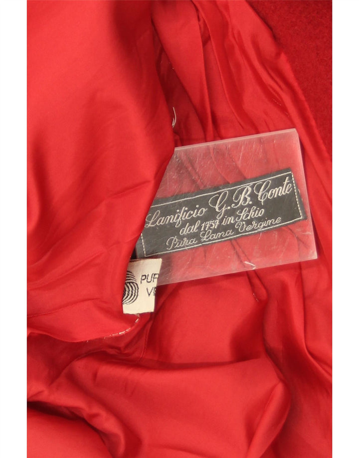 Cappotto vintage da donna UK 18 XL in lana vergine rossa
