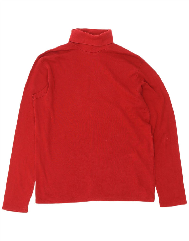Gap Maglione da uomo con collo alto e maglione grande in cotone rosso