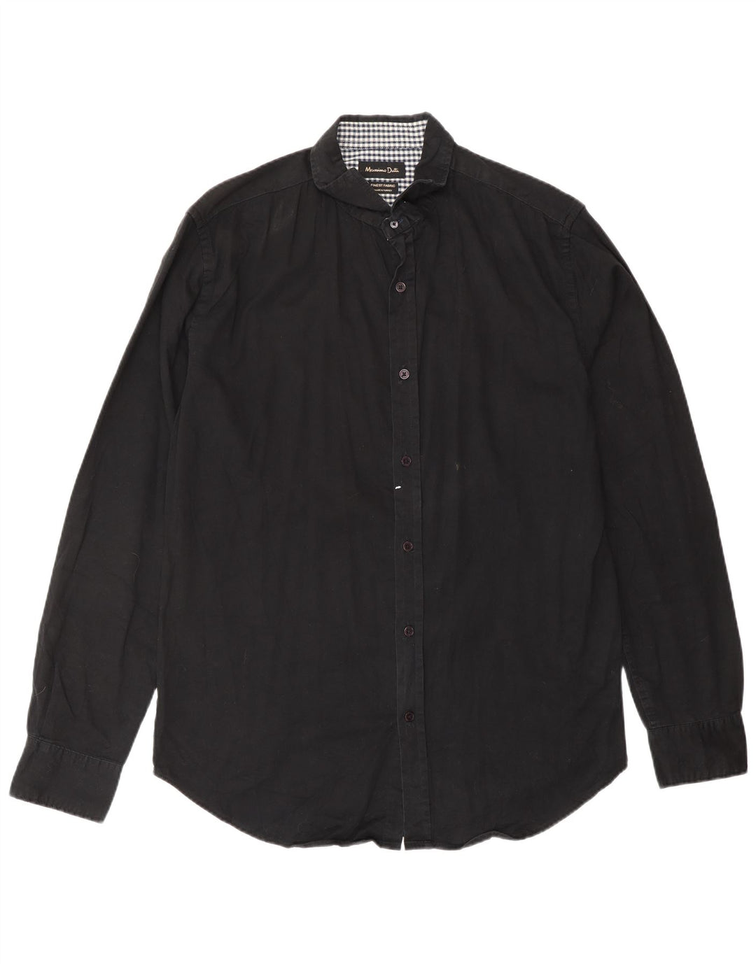 Camicia da uomo MASSIMO DUTTI EU 40 Cotone color block medio nero