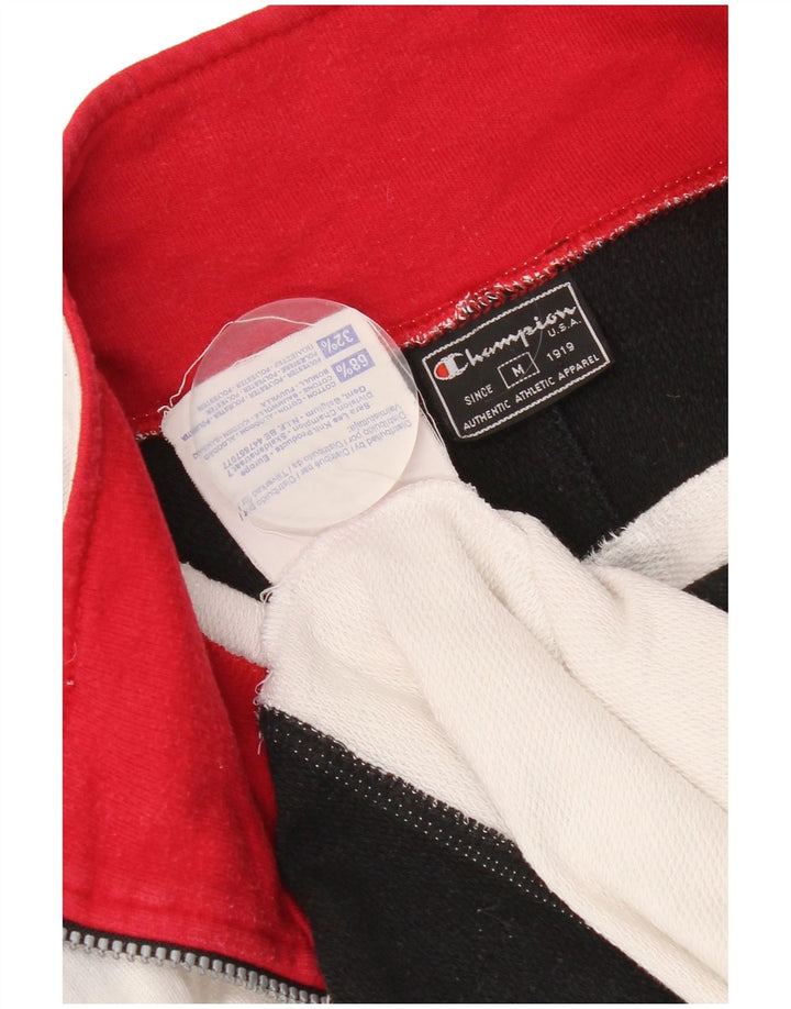 Felpa Champion da uomo con grafica con zip e collo, maglione, colore bianco medio