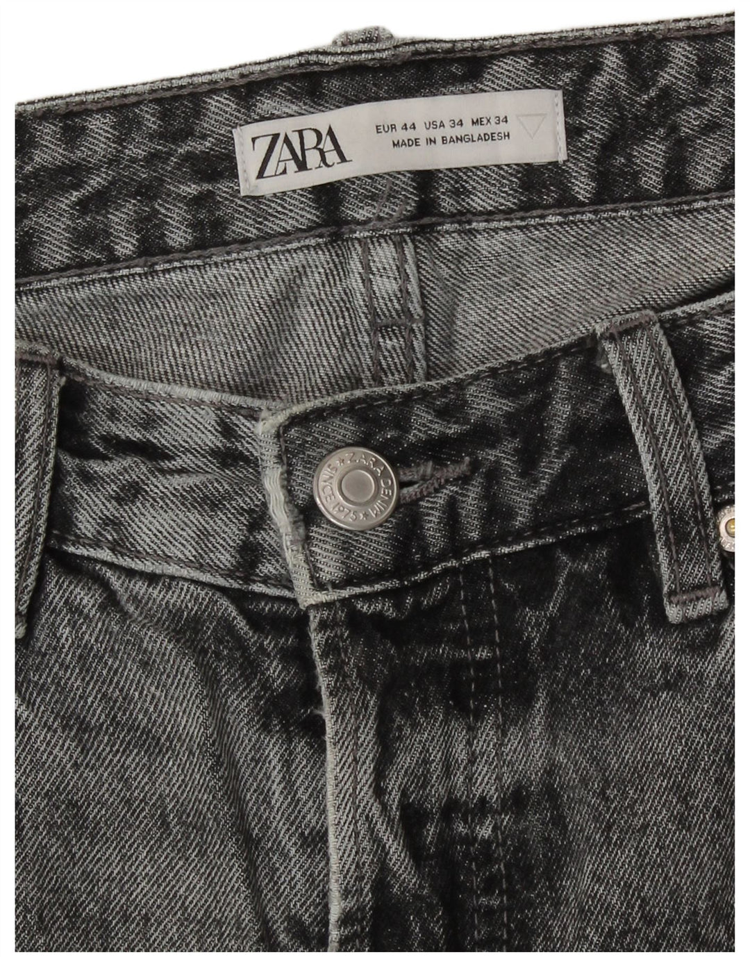 Jeans slim da uomo Zara EU 44 Large W34 L27 Grigio