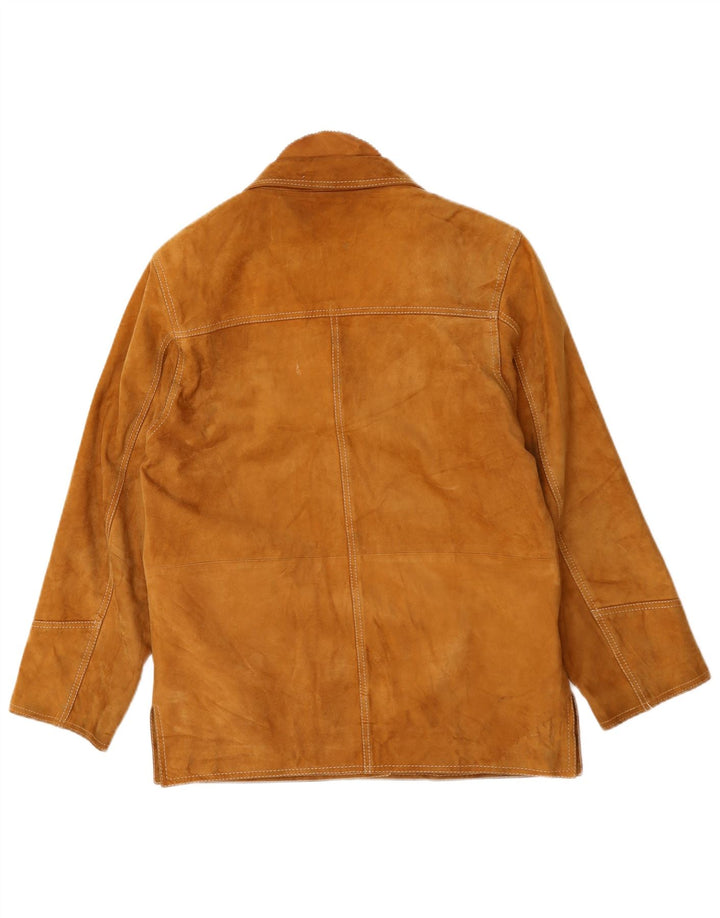 Giacca Blazer da Donna in Pelle Scamosciata 3 Bottoni Conbipel IT 46 Large in Pelle Beige