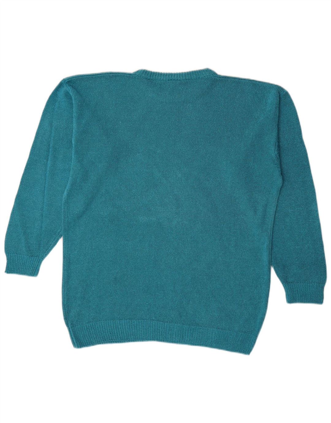Maglione da donna vintage con scollo a barca oversize con grafica UK 14 Blu medio