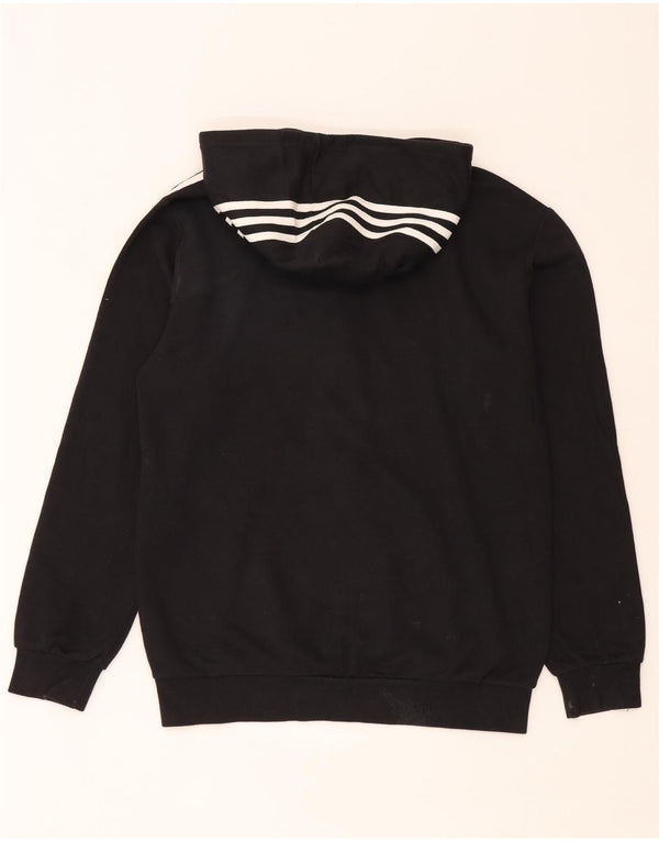 Maglione con cappuccio e zip Adidas da uomo piccolo in cotone nero