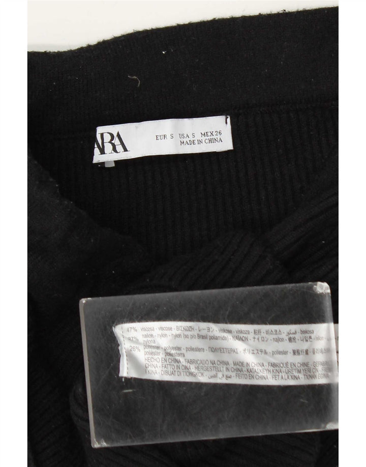 Minigonna in maglia da donna Zara piccola W26 viscosa nera