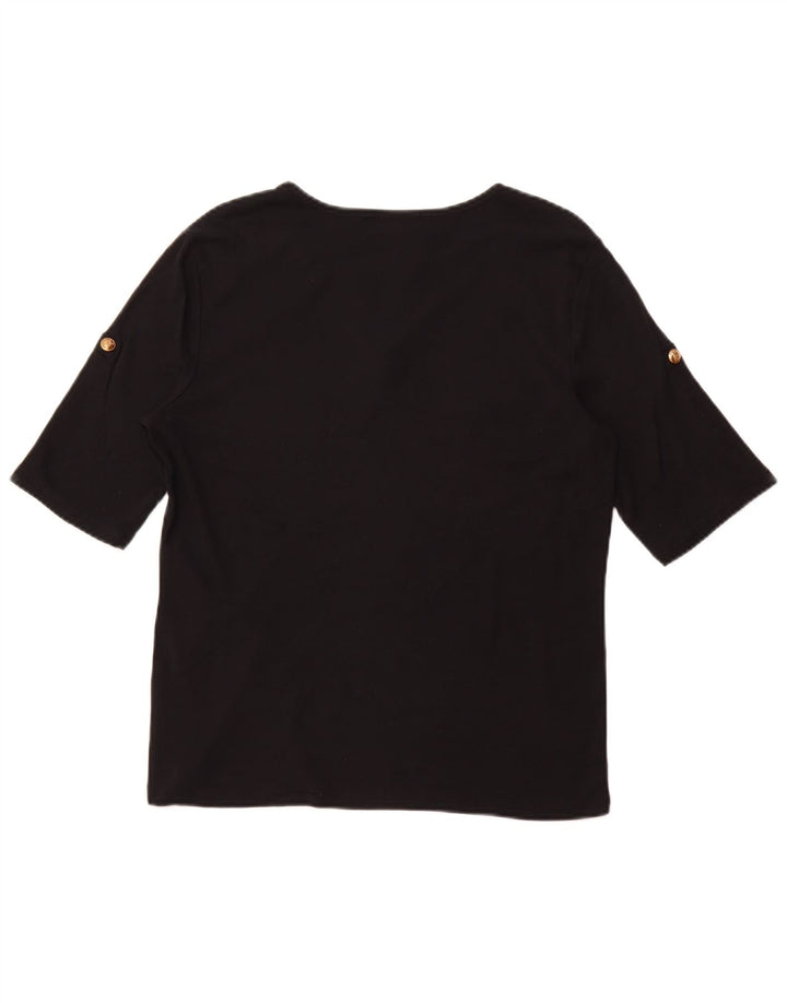 RALPH LAUREN T-shirt da donna grande grande in cotone nero