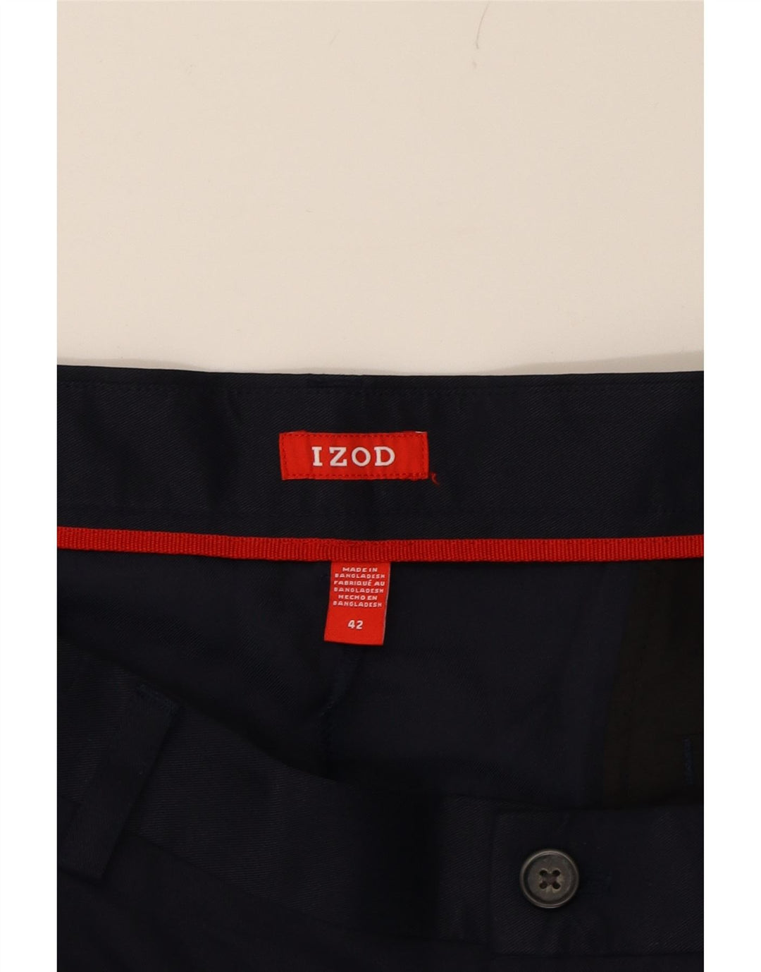 IZOD Mens Pegged Chino Shorts W42 2XL Navy Blue Polyester Vintage Izod and Second-Hand Izod from Messina Hembry 