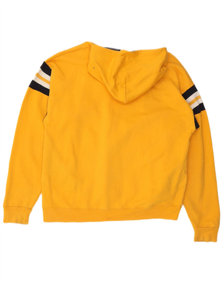 Felpa con cappuccio grafica da uomo Champion XL color block giallo