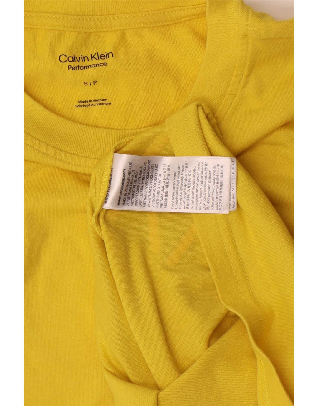 Maglietta grafica da uomo Calvin Klein Top piccola in cotone giallo