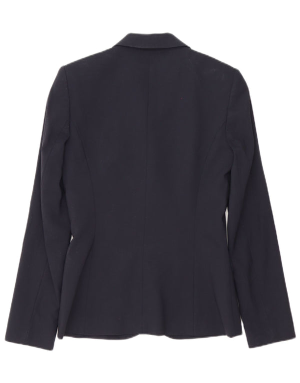 Giacca blazer a 2 bottoni da donna Hugo Boss UK 6 XS Lana vergine blu navy
