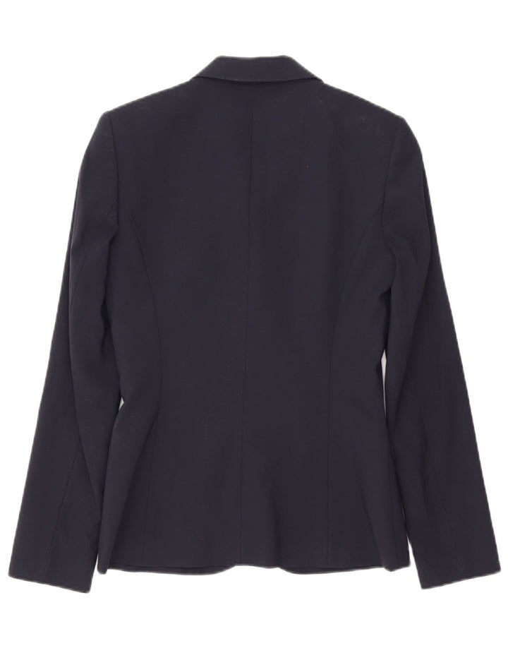 Giacca blazer a 2 bottoni da donna Hugo Boss UK 6 XS Lana vergine blu navy