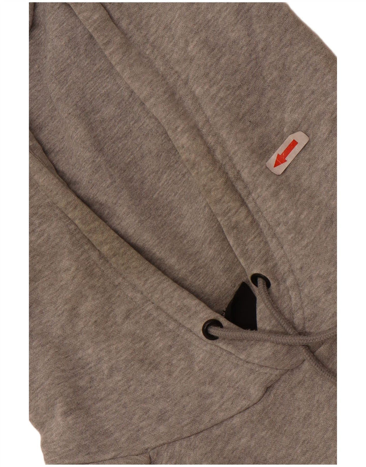 Felpa con cappuccio da uomo Nike in cotone mélange grigio medio