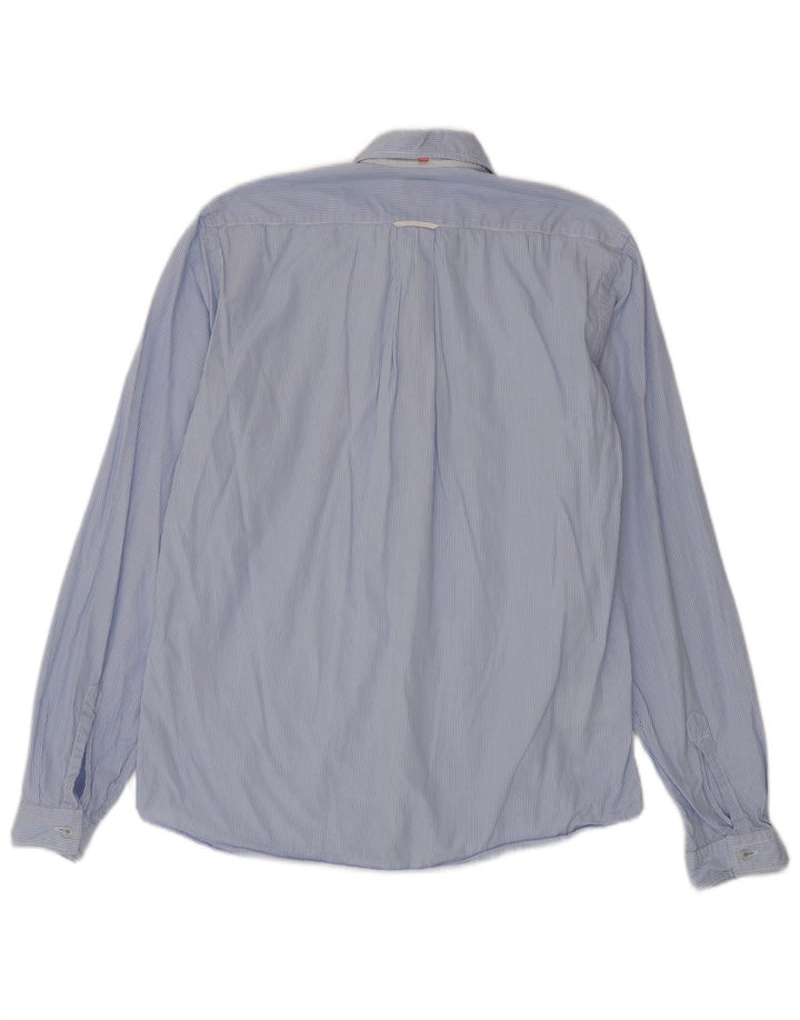 Camicia da uomo Hugo Boss in cotone gessato blu medio