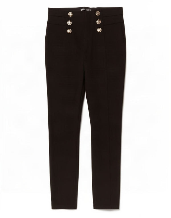 Pantaloni casual slim da donna Zara grandi W30 L27 neri