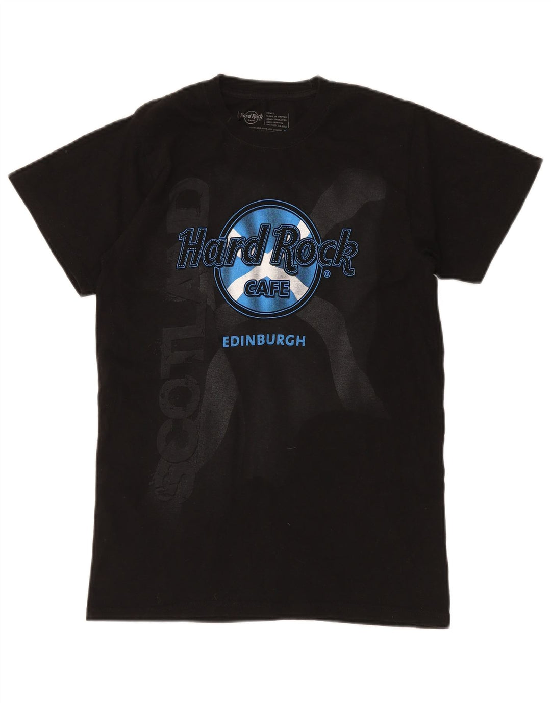 HARD ROCK CAFE T-shirt grafica da uomo di Edimburgo Top piccola in cotone nero