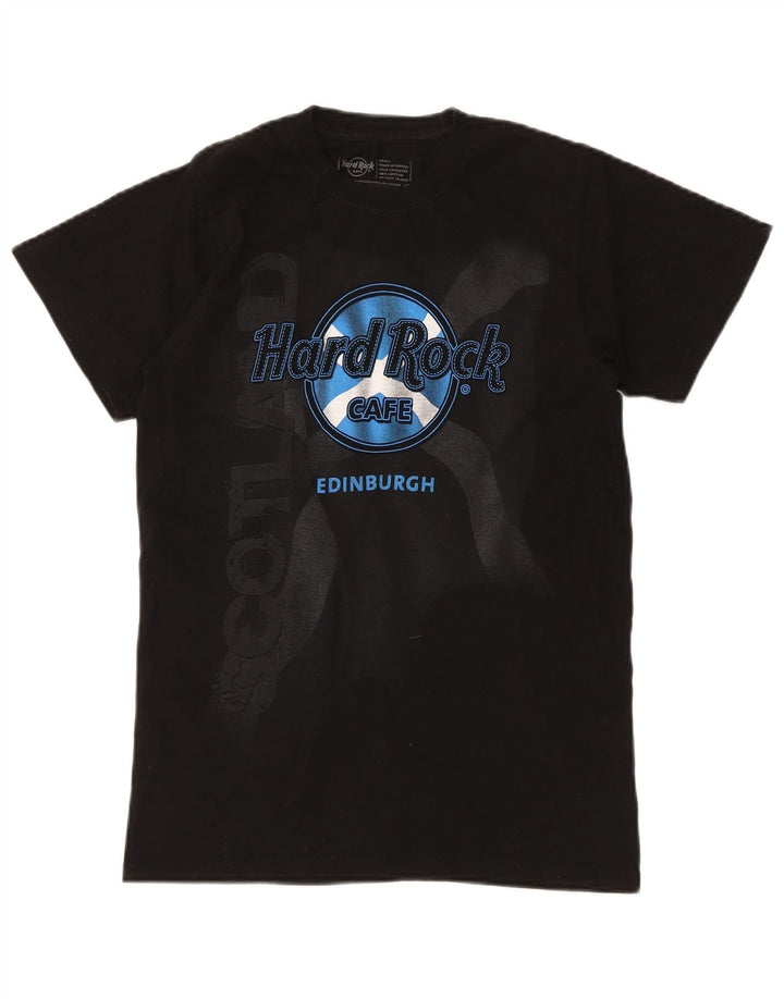 HARD ROCK CAFE T-shirt grafica da uomo di Edimburgo Top piccola in cotone nero