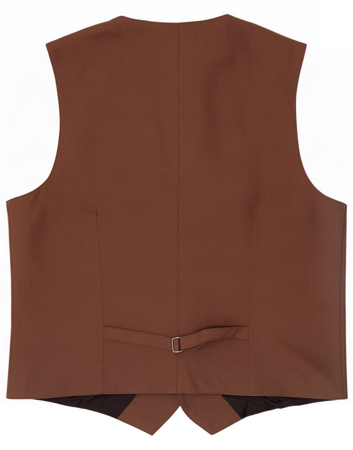 Gilet vintage da uomo grande marrone poliestere