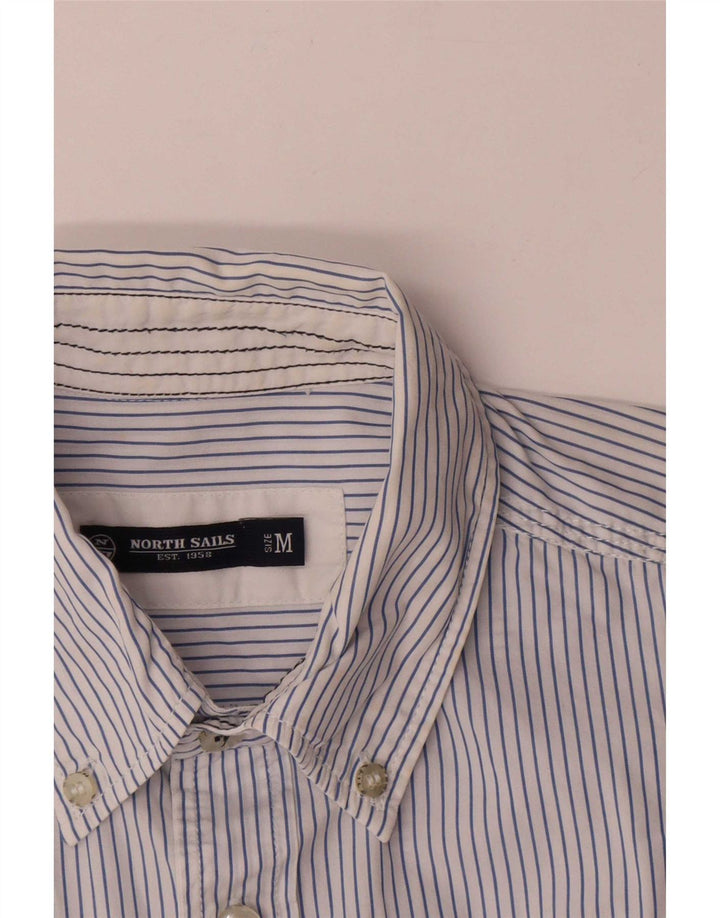 Camicia a maniche corte grafica da uomo North Sails in cotone gessato blu medio