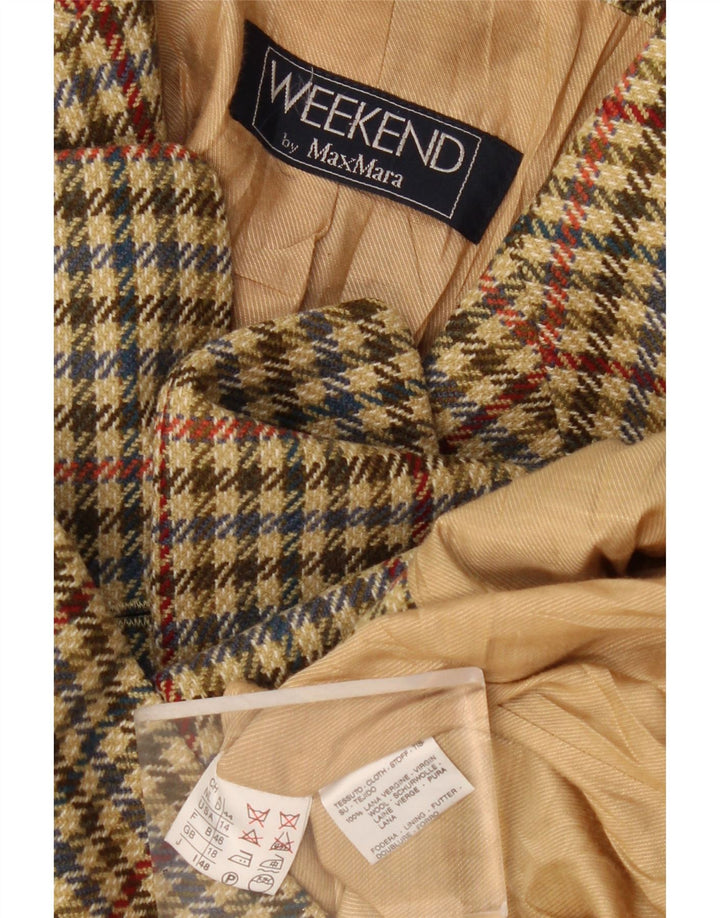 Giacca blazer a 2 bottoni Max Mara da donna Weekend UK 18 XL verde pied de poule